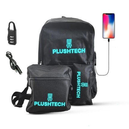 Luminous Backpack - Waterproof Backpack with USB Charging & Headphone Port - Laptop Backpack With Adjustable Shoulder Strap for Students (Black)
